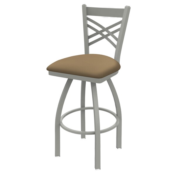 25" Swivel Counter Stool, Nickel Finish, Canter Sand Seat